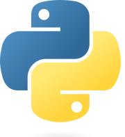Blue and yellow snake logo