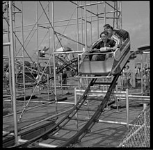 A rollercoaster at Playland in 1960, two years after Playland was opened to the public Roller coaster VPL 44440 (19877555553).jpg