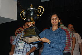 WFM Rucha Pujari after winning 37th National Women Challengers Chess Championship 2010 in Guwahati. Rucha Pujari wins National Women Challengers Chess in Guwahati.jpg