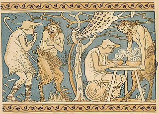 The Satyr and the Traveller One of Aesops Fables about a satyr that shares a meal with a peasant family