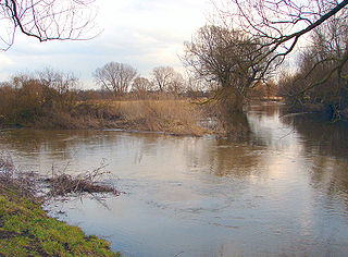 Schunter river in Lower Saxony, Germany