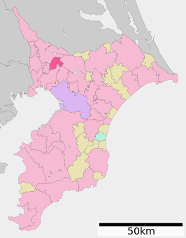 Situering van Shiroi in de prefectuur Chiba