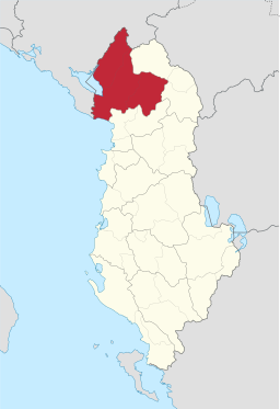 Shkoder County in Albania.svg