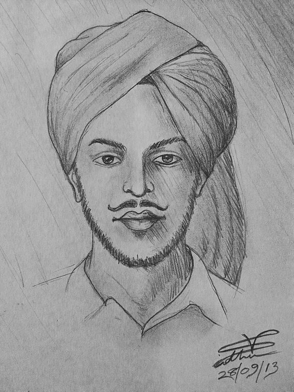 Shaheed Bhagat Singh Sketch | Jasvir Art