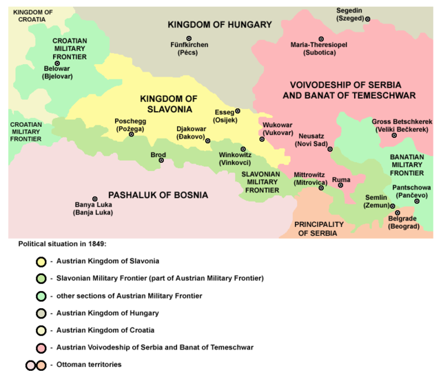 Каралеўства Славонія ў 1849 годзе.