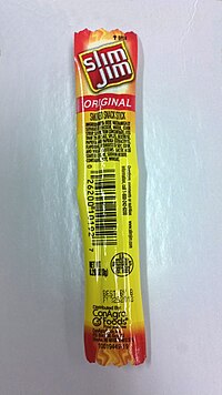 A packaged Slim Jim snack