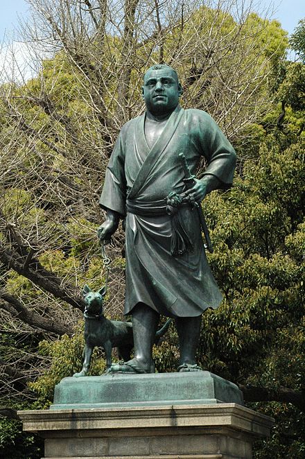 Saigō Takamori, walking his dog