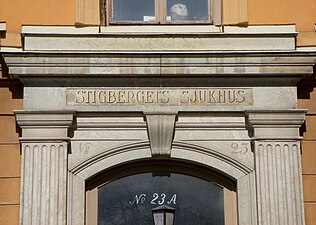 Portal till Stigbergets sjukhus, Fjällgatan i Stockholm