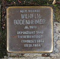 Stolperstein - Stuttgart - Tulpenstraße 5 - Wilhelm Bodenheimer.JPG