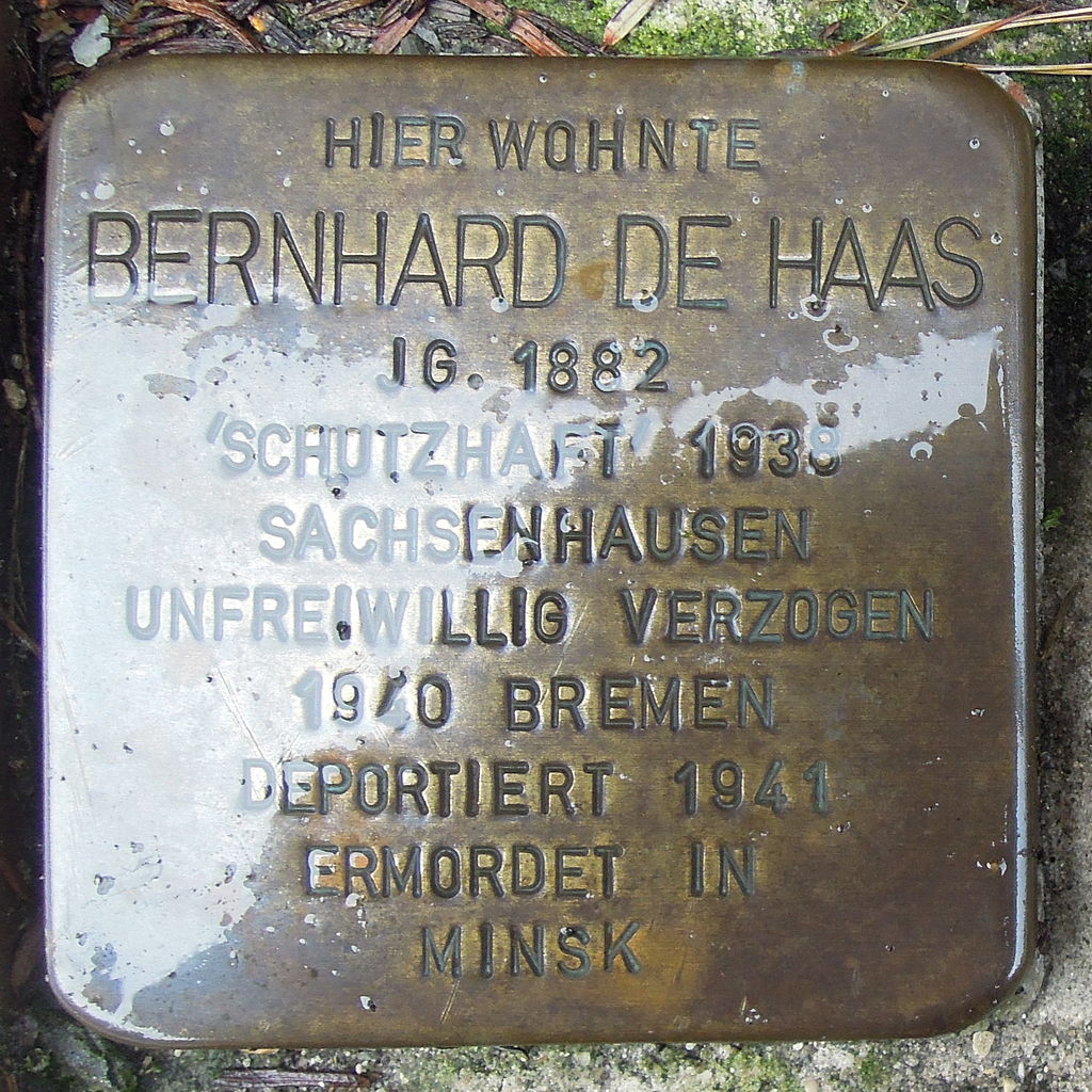 Stolperstein für Bernhard de Haas