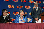 USA's sikkerhedsminister Janet Napolitano holder pressemøde om sikkerheden ved Super Bowl XLIV, 1. februar 2010