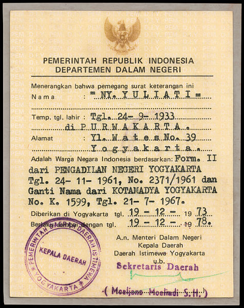 File:Surat Bukti Kewarganegaraan Indonesia from 1973, reverse.jpg