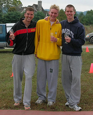 Three young men wearing traditional gray sweatpants Sweatpants.jpg