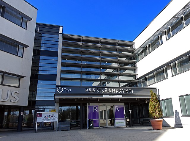 Entrance of the Tampere University Hospital (TAYS) in Tampere, Finland