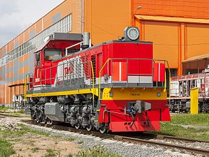Locomotive diesel TEM28-001 à l'usine
