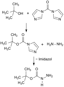 Synthese von tert-Butylcarbazat via Carbonyldiimidazol