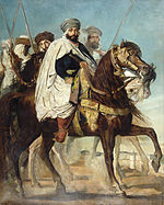 Théodore Chassériau - Ali-Ben-Hamet, kalif Konstantinopole a náčelník Haractas, následovaný jeho Escort.JPG
