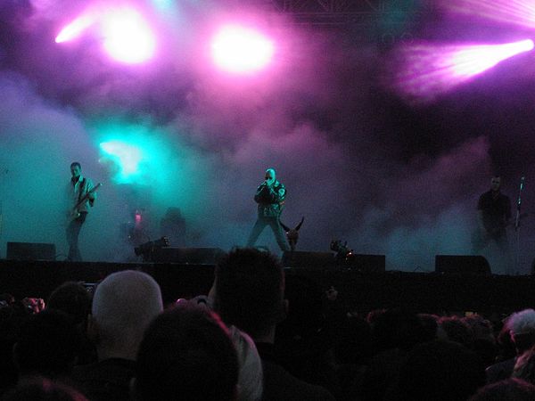 The Sisters of Mercy performing at the M'era Luna Festival in 2005.