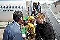 The United States Ambassador to the United Nations, Samantha Power, greets AMISOM's Force Commander in Mogadishu, Somalia, on August 13. The United Nations Security Council visited Somalia today for (14913820901).jpg