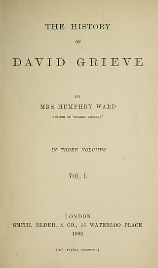 <i>The History of David Grieve</i> 1892 novel by Mary Augusta Ward