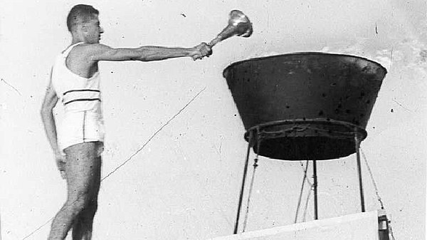 Israeli runner Yoseph Lahav lighting the cauldron at the Opening Ceremony.