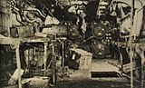 The torpedo room of a salvaged Japanese submarine.