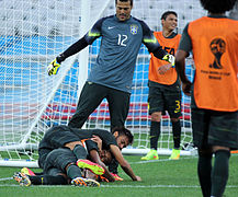 Training Brazilian national team before the match against Croatia at the FIFA World Cup 2014-06-11 (14).jpg