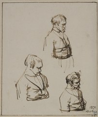 Three Studies of a Man Seen in Profile