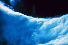 Picture of the sky in the eye of a tropical cyclone Tropical cyclone eyewall P-3.jpg