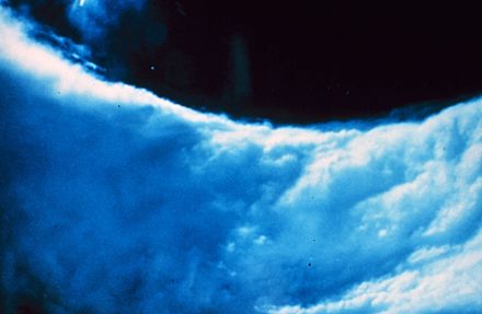 Picture of the sky in the eye of a tropical cyclone