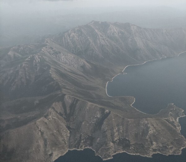 The view of Lake Van from the air.