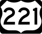 US Highway 221 Markierung