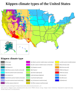 Кліматична карта Сполучених Штатів Америки (за Кеппеном) (англ.)