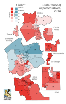 2018 Utah House of Representatives elections Utah State House 2018.png