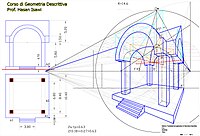 perspectiva de imagen vertical de una plataforma coronada por una bóveda de crucería