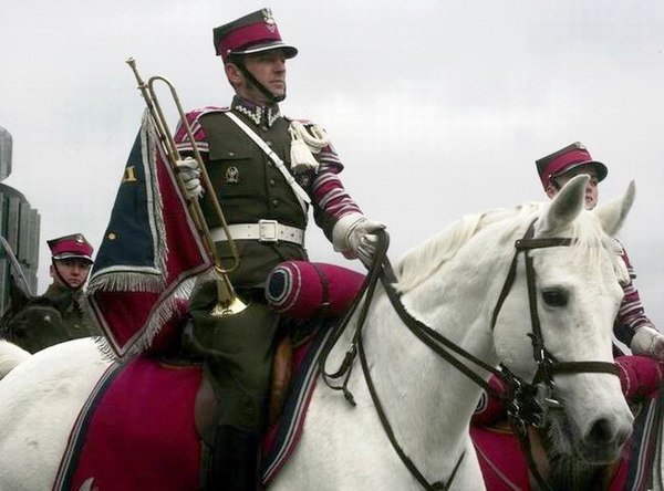 A trumpeter of the Representative Cavalry Squadron in the Polish Army