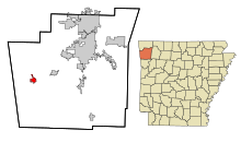 Obszary objęte i nieposiadające osobowości prawnej w stanie Washington County Arkansas Lincoln Highlighted.svg