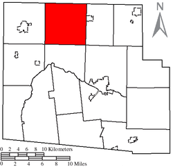 Location of Washington Township, Hardin County, Ohio