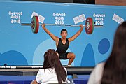 Deutsch: Gewichtheben bei den Olympischen Jugendspielen 2018; Tag 2, 10. Oktober 2018; Jungen 62 kg English: Weightlifting at the 2018 Summer Youth Olympics at 8 October 2018 – Boys' 62 kg