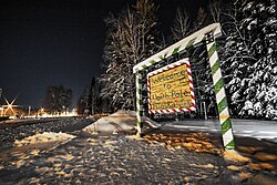 Sign outside of North Pole, Alaska, welcoming people to the city