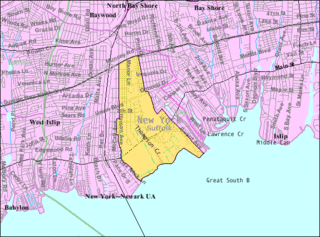 <span class="mw-page-title-main">West Bay Shore, New York</span> Hamlet and census-designated place in New York, United States