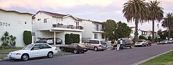 A typical Palms apartment-district street