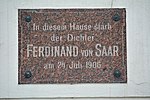 Ferdinand von Saar - Gedenktafel