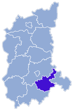Powiat nowosolski (mörkblått) i Lubusz vojvodskap.