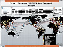 On 23 November 2013, the Dutch newspaper NRC Handelsblad released a top secret NSA presentation leaked by Snowden that shows, among others, locations of the U.S. Special Collection Service (SCS). Worldwide NSA signals intelligence.jpg