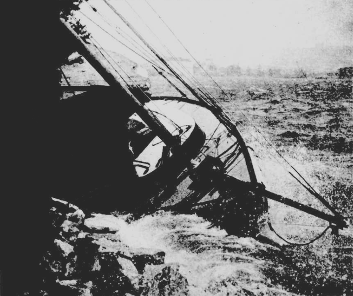 File:Yacht wreckage at Rose Bay after storm, Dec 1938.png