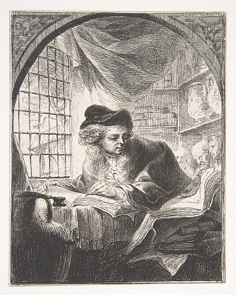 File:Young Man Writing and Reading from Large Volume at His Left MET DP808614.jpg