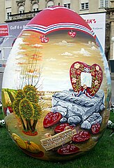 Giant easter egg or pisanica in Zagreb, Croatia