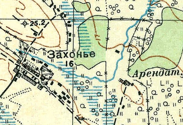 План деревни Захонье-2. 1930 год