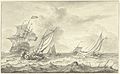 Zeegezicht door Hendrik Rietschoof (1678-1746)